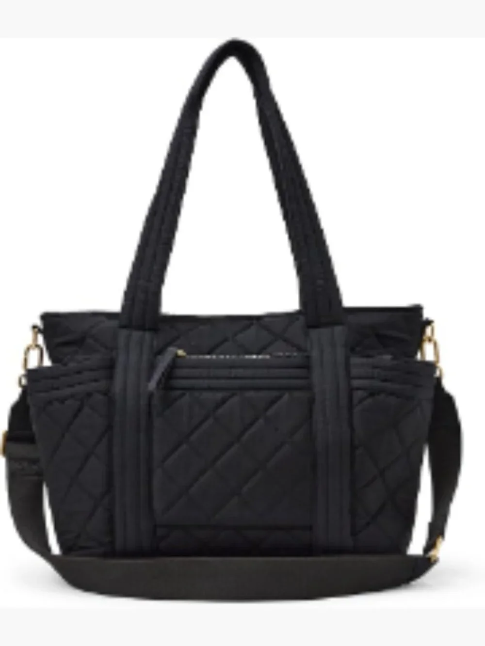 Quilted Cotton Tote Handbag with Padded Handles & Crossbody Strap